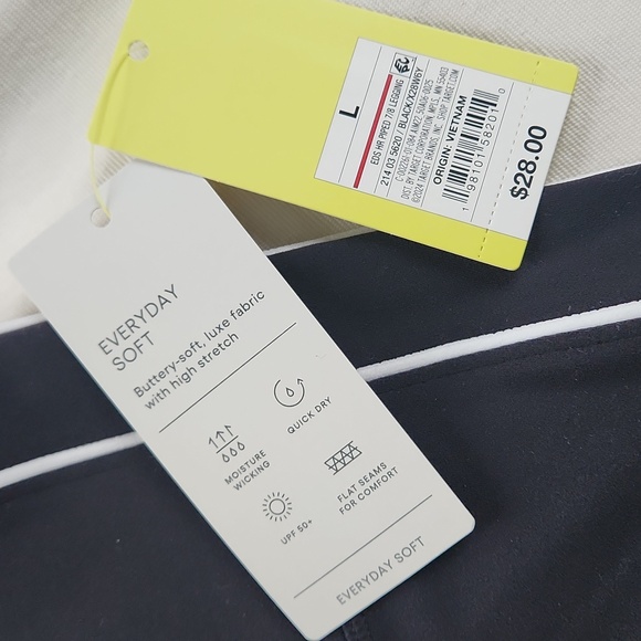 NWT Black Leggings with White Trim - Picture 2 of 4